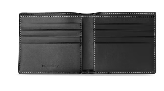 Bv*b*rry Check E-canvas International Bifold Wallet 8 slot Dark Birch Brown