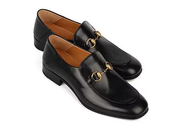Gvc*1 Horsebit Slip On Loafer Gold-Tone Black Leather (Women