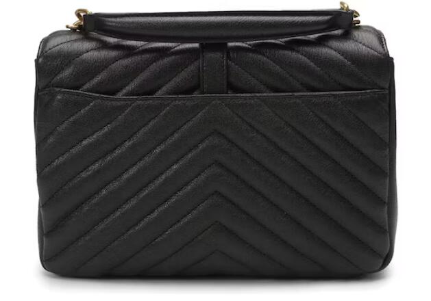 Sa1nt Lau*nt Logo Plaque Shoulder Bag Quilted Black